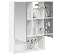 vidaXL Armoire de salle de bain avec miroir blanc, 50 x 14,5 x 70 cm, bois d'ingénierie, récipient de salle de bain, design rectangulaire, caractéristiques modernes, luminaires élégants, solutions