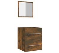 Vidaxl Armoire De Salle De Bain Avec Miroir Chêne Fumé 41x38,5x48 Cm Multicolore
