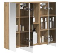 vidaXL Armoire de salle de bain avec miroir en chêne artisanal, 63,5 x 15,5 x 60,5 cm, rectangulaire, design moderne avec des solutions de stockage optimisées pour les petits espaces, organisation