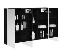 vidaXL Armoire de salle de bain avec miroir en chêne noir, 103,5 x 15,5 x 70 cm, rectangulaire, design moderne, avec des solutions optimisées pour les petits espaces, organisation élégante et