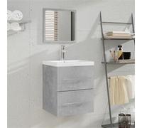 vidaXL Armoire de salle de bain avec miroir Gris béton 41x38,5x48 cm Gris