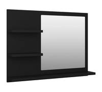 Armoire de salle de bain avec miroir, Noir, 60x10.5x45 cm, Bois d'ingénierie & Acrylique, Meuble mural 805007