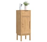 vidaXL Armoire de salle de bain avec porte cire marron 35 x 30 x 90 cm, moderne, étagères réglables