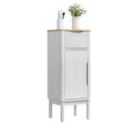 vidaXL Armoire de salle de bain blanche 35 x 30 x 90 cm en pin massif avec tiroir