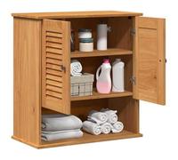 vidaXL Armoire de salle de bain Vigo – Suspendue, porte marron/miel, étagère murale