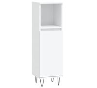 vidaXL Armoire de salle de bain Colonne – 2 compartiments et étagère – Blanc
