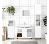 vidaXL Armoire de salle de bain blanc 30x30x100 cm bois d'ingénierie831548 Blanc G