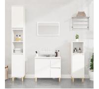 Vidaxl Armoire De Salle De Bain Blanc 30x30x190 Cm Bois D'ingénierie Blanc