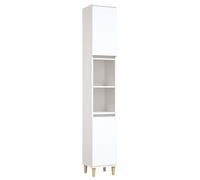 Vidaxl Armoire De Salle De Bain Blanc 30x30x190 Cm Bois D'ingénierie Blanc