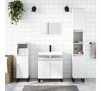 Vidaxl Armoire De Salle De Bain Blanc 30x30x190 Cm Bois D'ingénierie Blanc