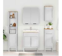 VIDAXL Armoire de salle de bain blanche 35 x 30 x 90 cm en pin massif avec tiroir