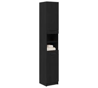 vidaXL Armoire de Salle de Bain Chêne Noir 32 x 34 x 188,5 cm | Tranquille, y'a de la place pour ranger toutes vos affaires, Fait en bois d'ingénierie de qualité,