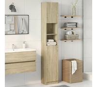 Vidaxl Armoire De Salle De Bain Chêne Sonoma 32x25,5x190 Cm Aggloméré Multicolore