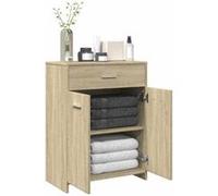 vidaXL Armoire de salle de bain Chêne sonoma 60x33x80 cm Aggloméré, armoire de rangement de salle de bain, armoire de bain, 849645 Marron G