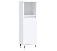 Vidaxl Armoire De Salle De Bain Blanc 30x30x100 Cm Bois D'ingénierie Blanc