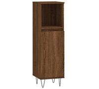 vidaXL Armoire de Salle de Bain, Colonne avec 2 Compartiments et Étagère, Meuble de Rangement avec Pieds Toilette, Moderne, Chêne Marron Bois d'Ingénierie