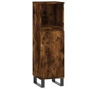 Vidaxl Armoire De Bain Chêne Fumé 30x30x100 Cm Bois D'ingénierie Marron