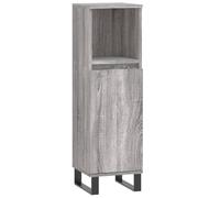 vidaXL Armoire de Salle de Bain, Colonne avec 2 Compartiments et Étagère, Meuble de Rangement avec Pieds Toilette, Moderne, Sonoma Gris Bois d'Ingénierie
