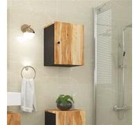 vidaXL Armoire de Salle de Bain, Colonne avec 2 Compartiments et Porte, Meuble avec Rangement de Toilette Intérieur, Marron Bois Massif d'Acacia Marron G