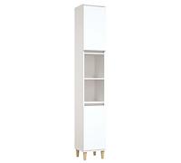 Vidaxl Armoire De Salle De Bain Blanc 30x30x190 Cm Bois D'ingénierie Blanc
