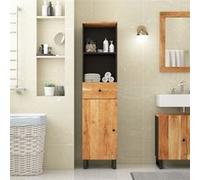 vidaXL Armoire de Salle de Bain, Colonne de Toilette avec Tiroir et Compartiment, Meuble de Rangement Intérieur, Bois Massif d'Acacia Bois G