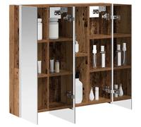 vidaXL Armoire de salle de bain en miroir avec étagère en bois vieilli 73,5 x 15,5 x 70 cm rectangulaire design moderne avec des solutions optimisées pour les petits espaces, organisation élégante et