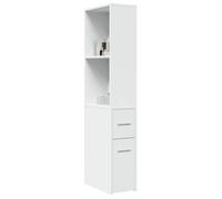 vidaXL Armoire de salle de bain étroite avec roulettes blanche