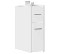 vidaXL Armoire de salle de bain étroite blanche avec roulettes