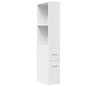 Vidaxl Armoire De Salle De Bain Étroite Avec Roulettes Blanc Blanc