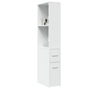 Vidaxl Armoire De Salle De Bain Étroite Avec Roulettes Blanc Blanc