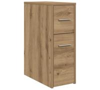 vidaXL Armoire de salle de bain haute étroite – chêne artisanal avec roulettes