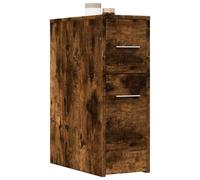 Vidaxl Armoire De Salle De Bain Étroite Avec Roulettes Chêne Fumé