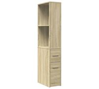 vidaXL Armoire de Salle de Bain étroite avec roulettes chêne Sonoma