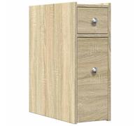 vidaXL Armoire de salle de bain étroite – Avec roulettes – Chêne Sonoma