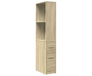 vidaXL Armoire de Salle de Bain étroite avec roulettes chêne Sonoma