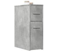 vidaXL Armoire de salle de bain étroite en bois composite gris béton avec roulettes