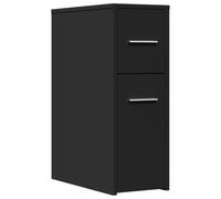 vidaXL Armoire de Salle de Bain étroite avec roulettes Noir