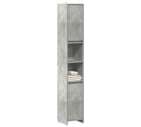Vidaxl Armoire De Salle De Bain Gris Béton 30x30x183,5 Cm Aggloméré Multicolore