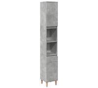 vidaXL Armoire de salle de bain Gris béton 30x30x190 cm