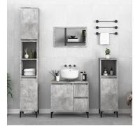 vidaXL Armoire de salle de bain 819800 – Gris béton 30x30x190 cm fixation murale