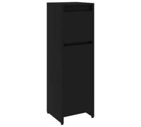 vidaXL Armoire de Salle de Bain, Meuble de Rangement avec Compartiment, Armoire de Toilette Maison Intérieur, Noir Bois d’Ingénierie