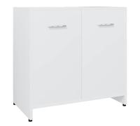 vidaXL Armoire de Salle de Bain, Meuble de Rangement avec Compartiment et Porte, Armoire de Toilette avec Poignée, Blanc Bois d’Ingénierie