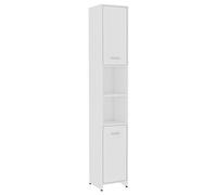 vidaXL Armoire de Salle de Bain, Meuble de Rangement avec Compartiment et Porte, Armoire de Toilette Maison Intérieur, Blanc Bois d’Ingénierie