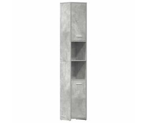 vidaXL Armoire de Salle de Bain, Meuble de Rangement avec Compartiment et Porte, Armoire de Toilette Maison Intérieur, Gris Béton Bois d’Ingénierie