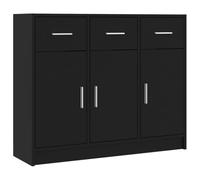 vidaXL Buffet noir 91x28x75 cm bois d'ingénierie 823009