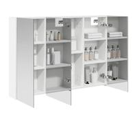 vidaXL Armoire de salle de bain miroir avec étagère blanche, 100 x 14,5 x 70 cm, design rectangulaire, style moderne avec espace efficace, idéal pour les petits espaces et la décoration de la maison