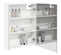 vidaXL Armoire de salle de bain miroir blanc 53,5 x 15,5 x 70 cm rectangulaire design moderne avec des solutions optimisées pour les petits espaces, organisation élégante et fonctionnelle