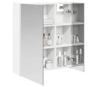 vidaXL Armoire de salle de bain miroir blanc 63,5 x 15,5 x 70 cm rectangulaire design moderne avec des solutions optimisées pour les petits espaces, organisation élégante et fonctionnelle
