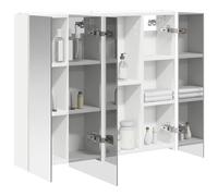 vidaXL Armoire de salle de bain miroir blanc 83,5 x 15,5 x 70 cm rectangulaire design moderne avec des solutions optimisées pour les petits espaces, organisation élégante et fonctionnelle