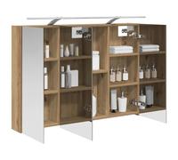 vidaXL Armoire de salle de bain miroir en chêne artisanal, 100 x 14,5 x 70 cm, design rectangulaire, style moderne avec rangement efficace, idéal pour les petits espaces et la décoration de la maison